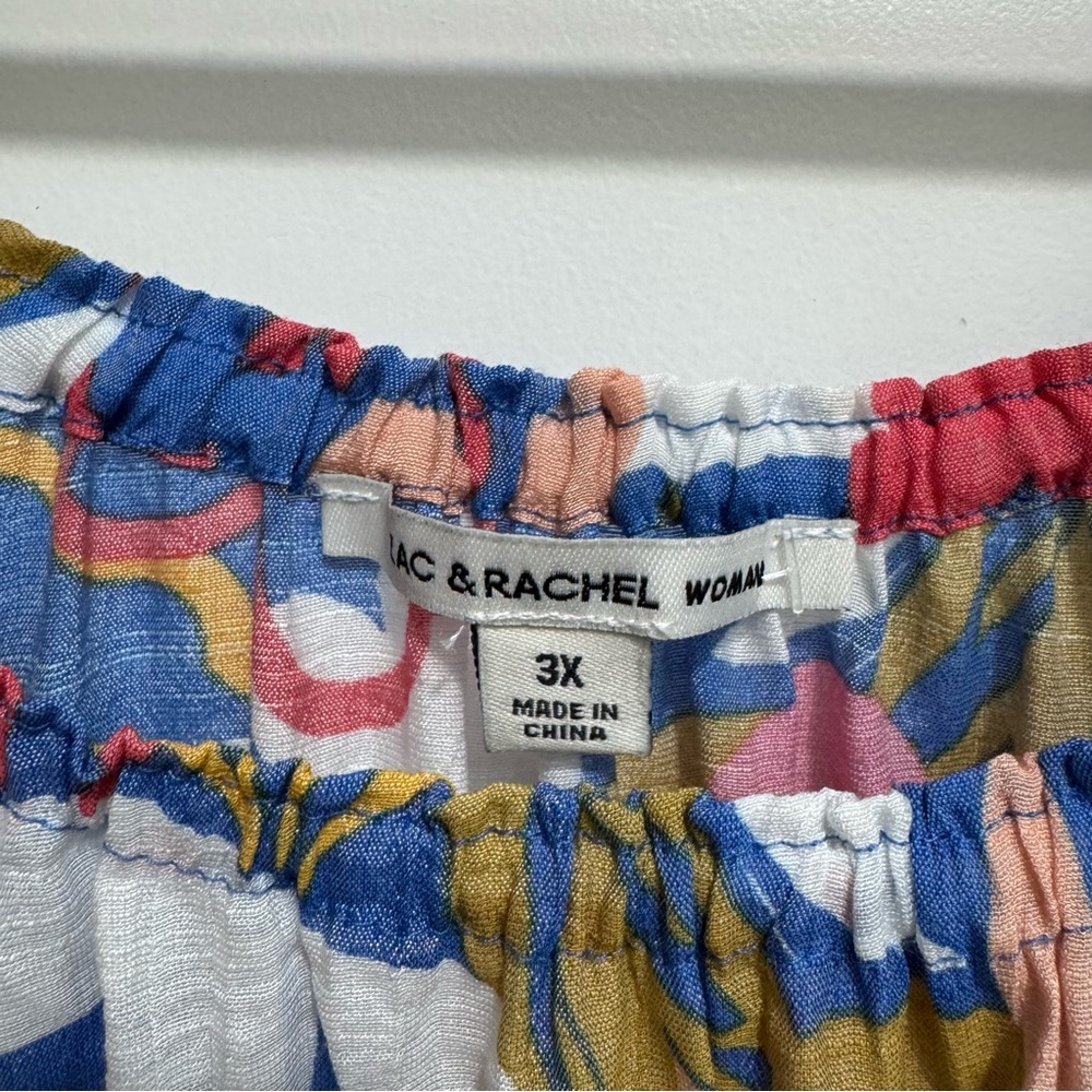 Zac & Rachel Floral Flowy Boho Peasant Top 3X - Picture 12 of 14
